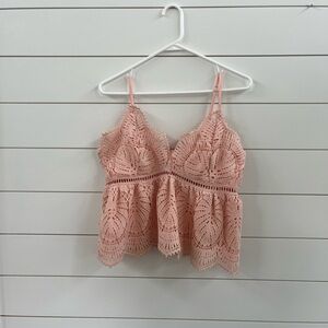 Willow & Root Pink Bustier Peplum Camisole